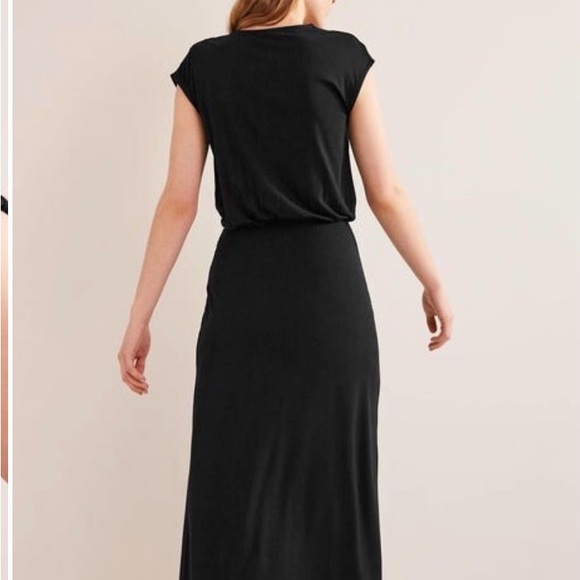 Boden Column Jersey Maxi Dress Black Elegant Size 16 - Picture 2 of 8